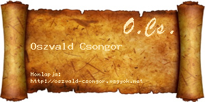 Oszvald Csongor névjegykártya